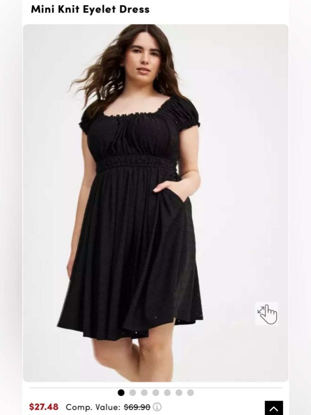 torrid Black Eyelet Smocked Waist Dress - Picture 6 of 6